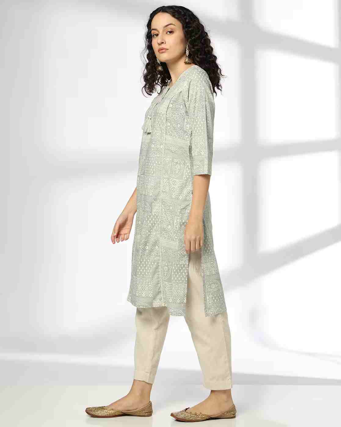 AVAASA MIX N' MATCH | Women Printed Straight Kurta|1
