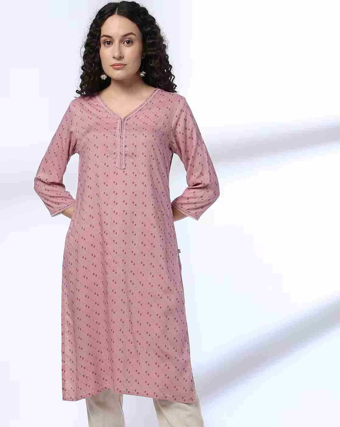 AVAASA MIX N' MATCH | Women Micro Print Straight Kurta|0