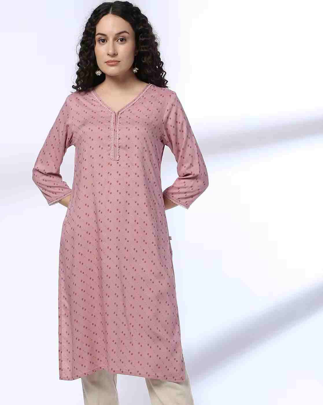 AVAASA MIX N' MATCH | Women Micro Print Straight Kurta|0