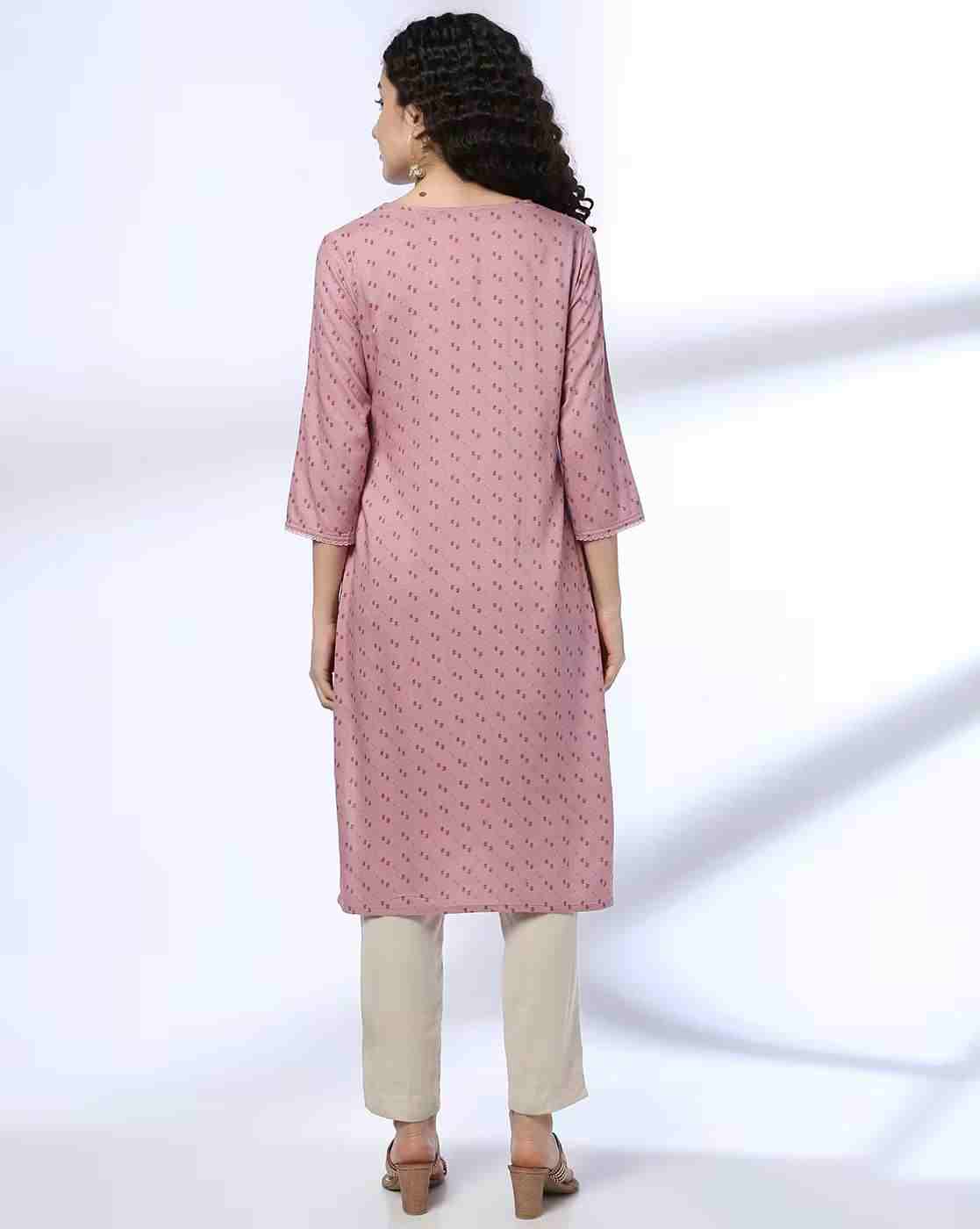 AVAASA MIX N' MATCH | Women Micro Print Straight Kurta|2