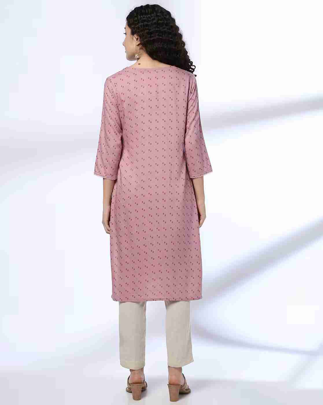AVAASA MIX N' MATCH | Women Micro Print Straight Kurta|2