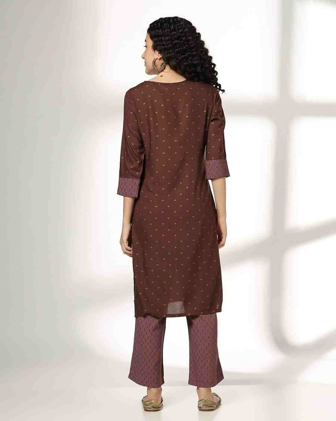 AVAASA MIX N' MATCH | Women Micro Print Straight Kurta Set with Sequin|2