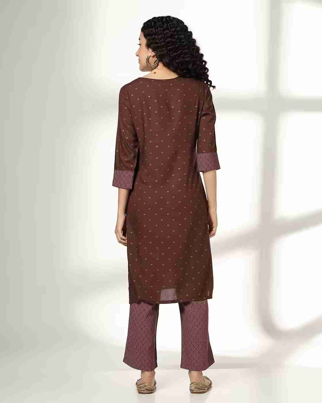AVAASA MIX N' MATCH | Women Micro Print Straight Kurta Set with Sequin|2