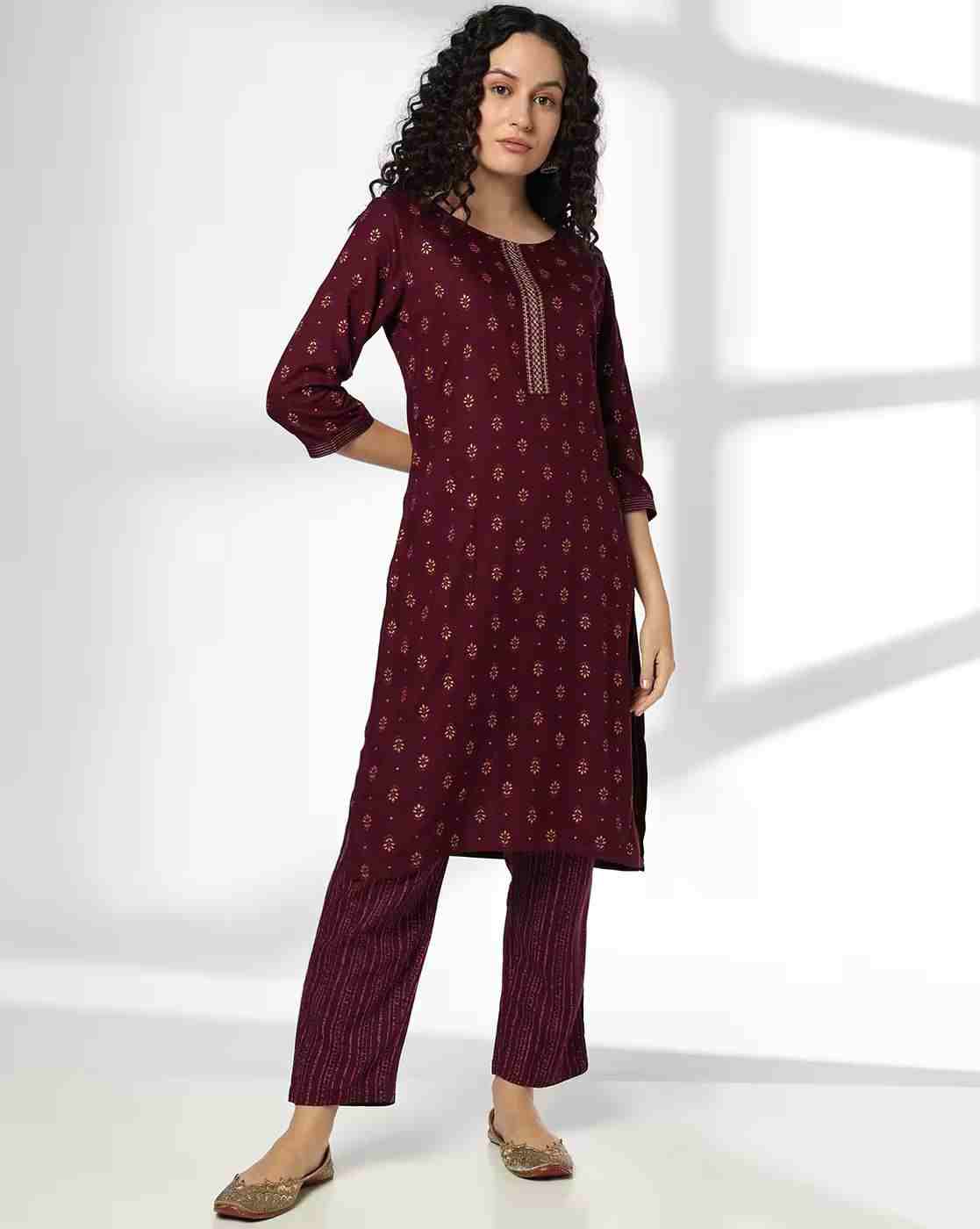 AVAASA MIX N' MATCH | Women Printed Straight Kurta & Pants Set|0