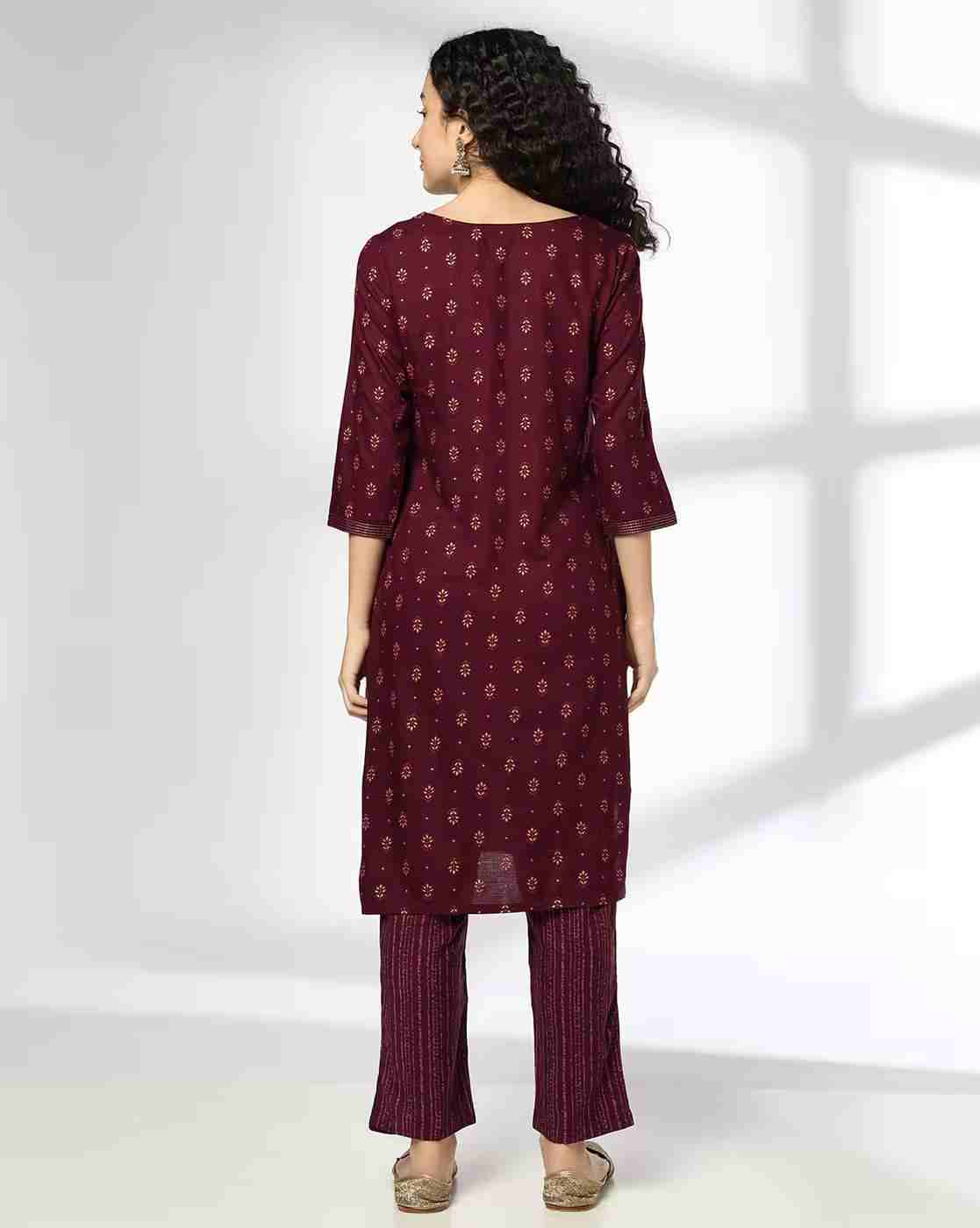 AVAASA MIX N' MATCH | Women Printed Straight Kurta & Pants Set|2
