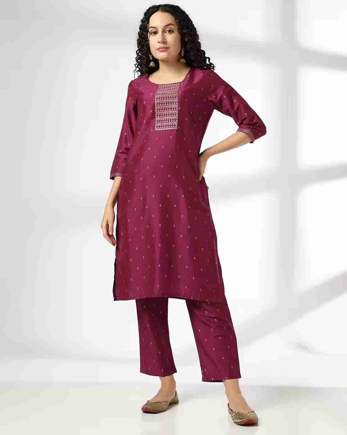 AVAASA MIX N' MATCH | Women Geometric Print Straight Kurta Set|0