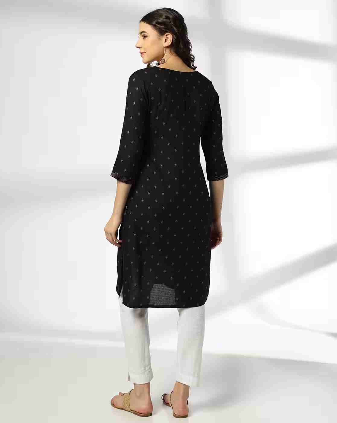AVAASA MIX N' MATCH | Women Floral Print Straight Kurta|2