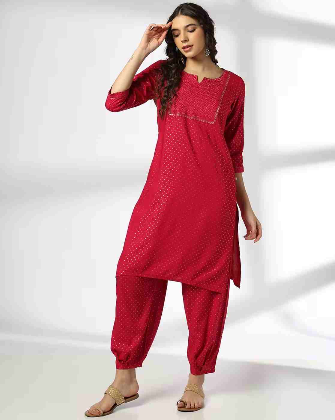 AVAASA MIX N' MATCH | Women Micro Print Straight Kurta & Dhoti Pants Set|0