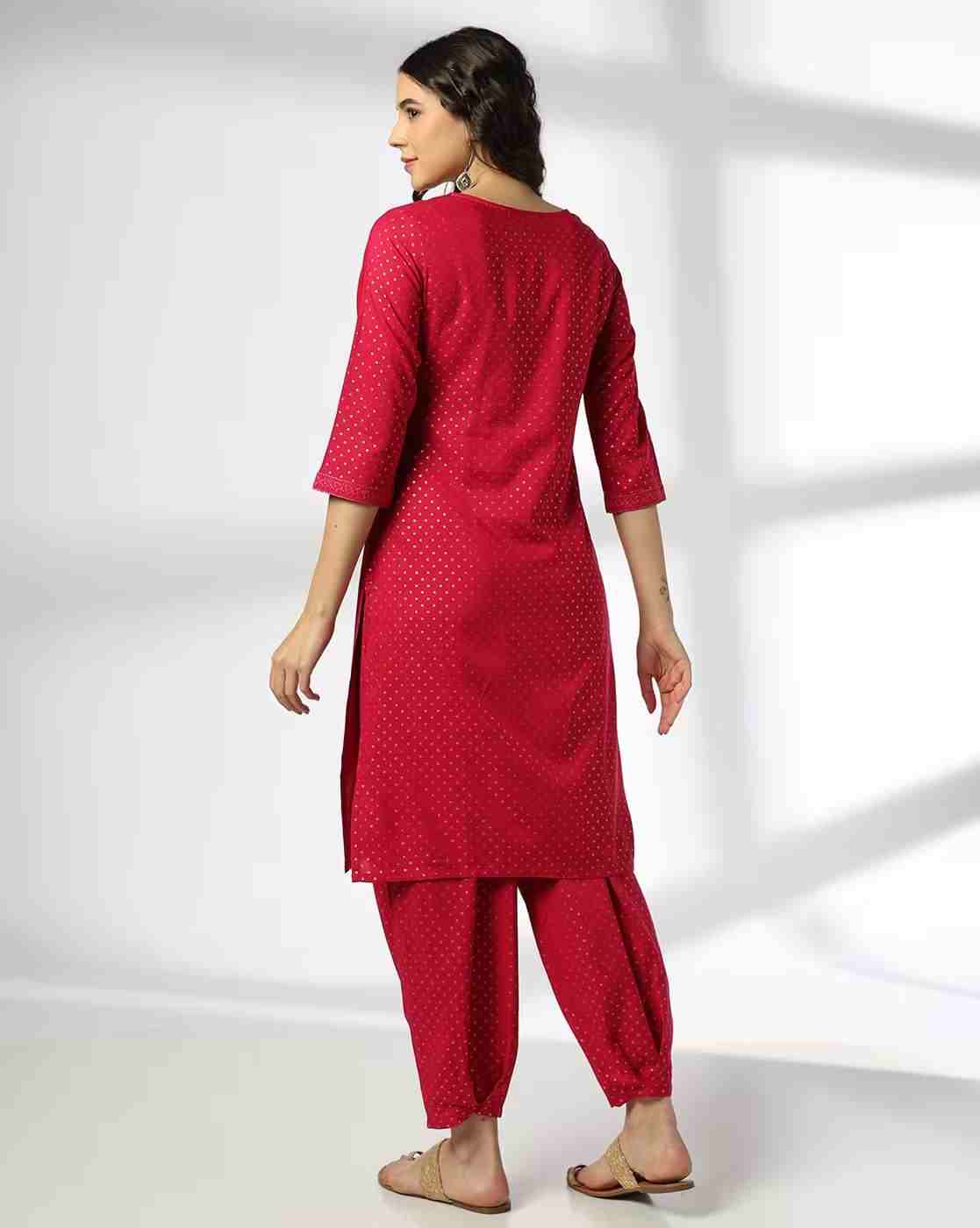 AVAASA MIX N' MATCH | Women Micro Print Straight Kurta & Dhoti Pants Set|2