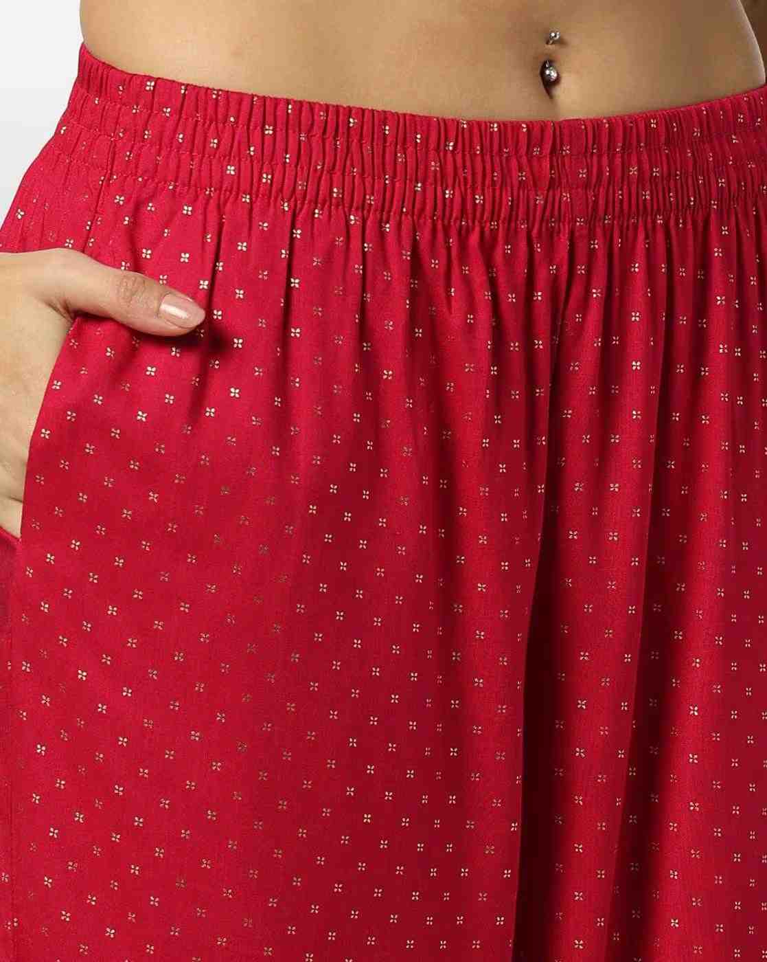 AVAASA MIX N' MATCH | Women Micro Print Straight Kurta & Dhoti Pants Set|4