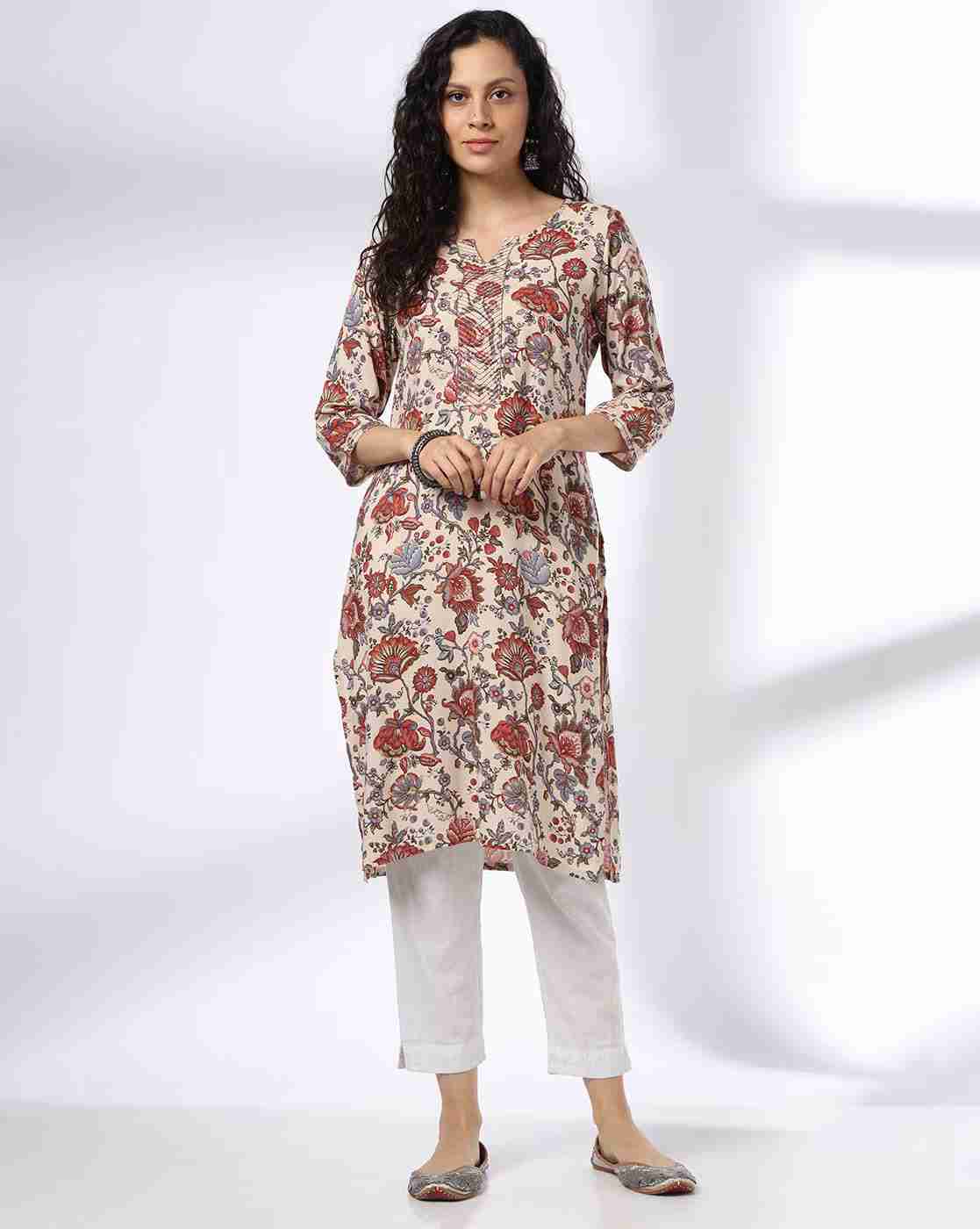 AVAASA MIX N' MATCH | Women Floral Print Straight Kurta|3