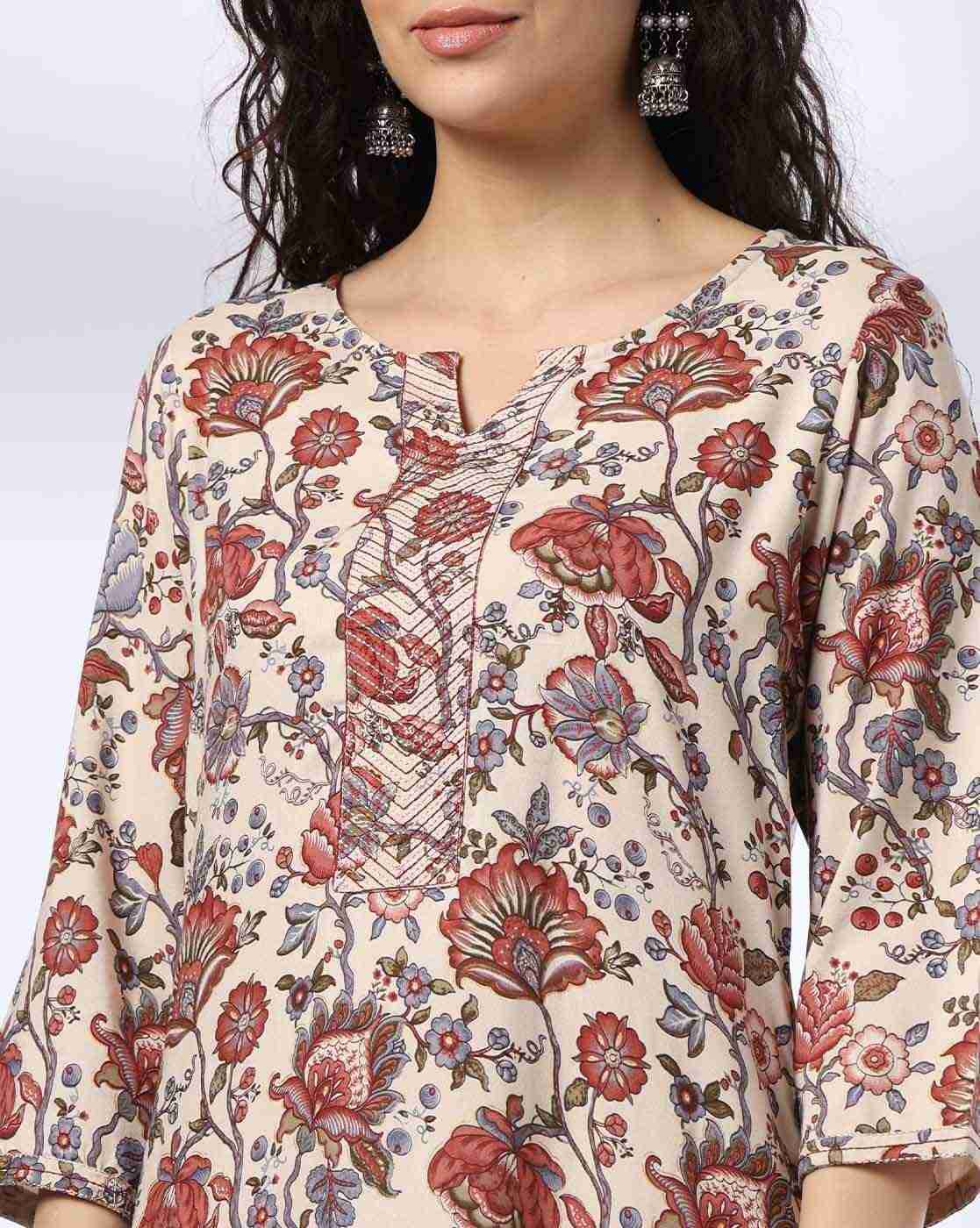 AVAASA MIX N' MATCH | Women Floral Print Straight Kurta|4