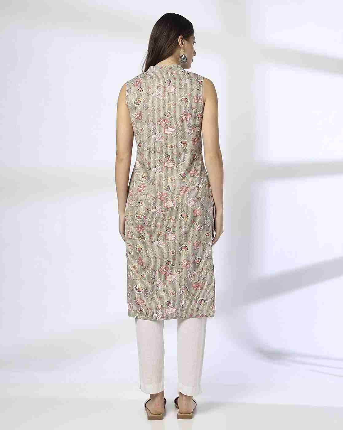 AVAASA MIX N' MATCH | Women Floral Print Straight Kurta|2