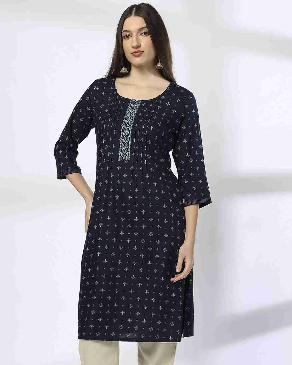 AVAASA MIX N' MATCH | Women All-Over Print Straight Kurta|0