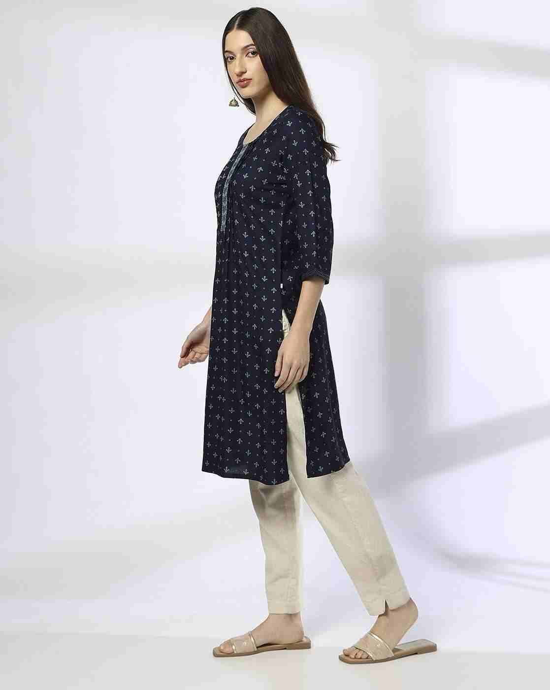 AVAASA MIX N' MATCH | Women All-Over Print Straight Kurta|1