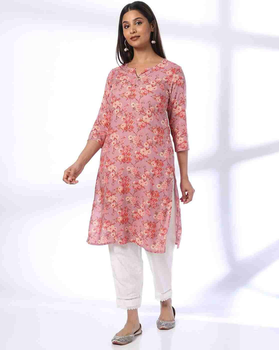 AVAASA MIX N' MATCH | Women Floral Print Straight Kurta|0