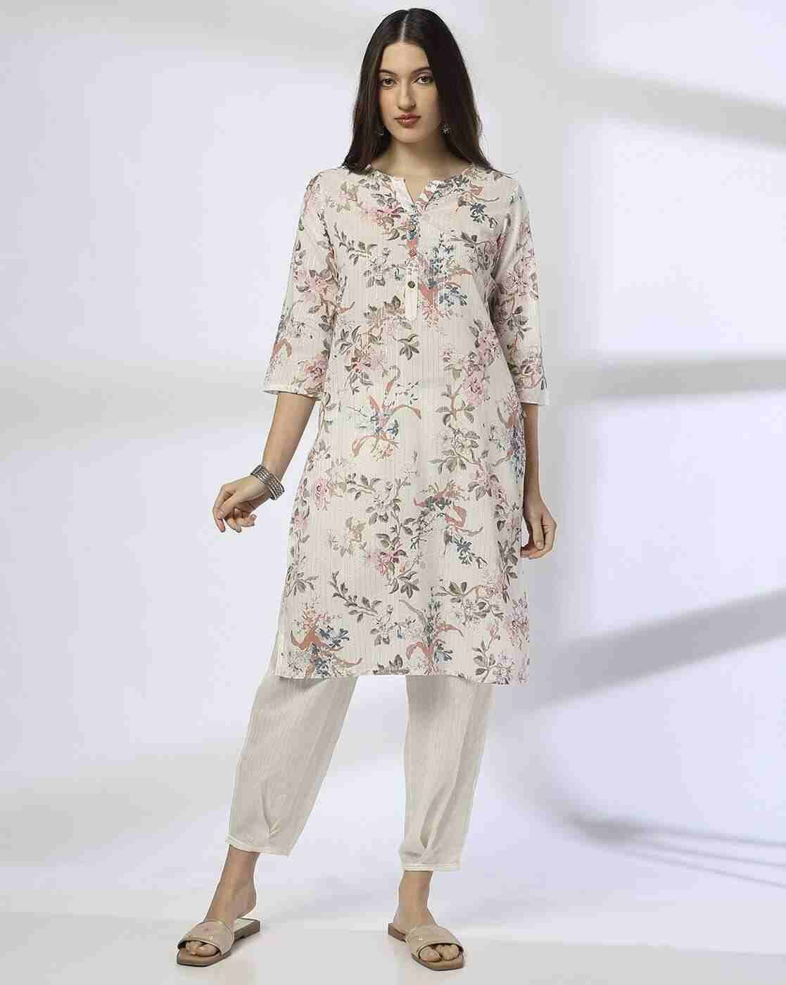 AVAASA MIX N' MATCH | Women Floral Print Straight Kurta & Salwar Set|0
