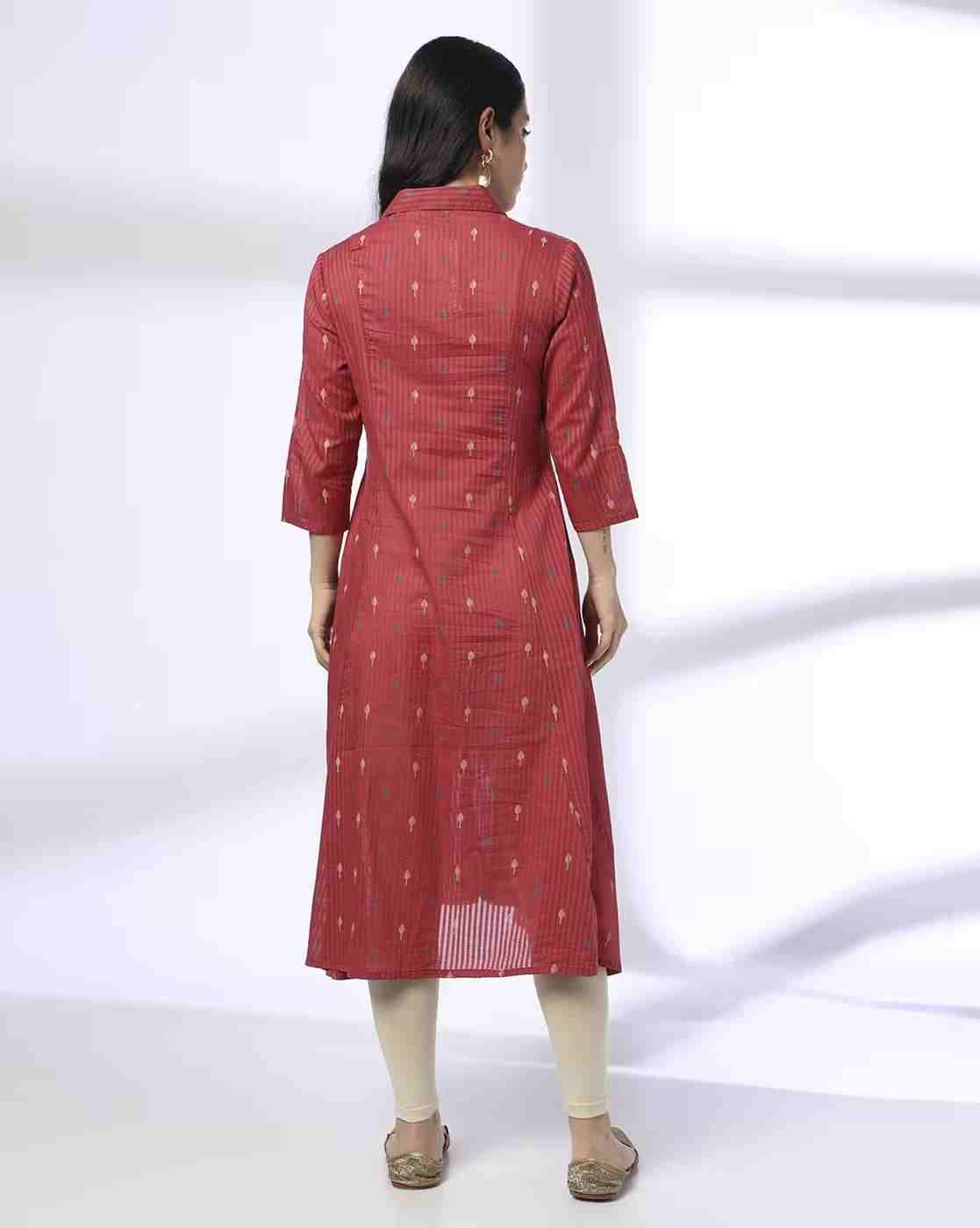 AVAASA MIX N' MATCH | Women Geometric Print Flared Kurta with Insert Pocket|2