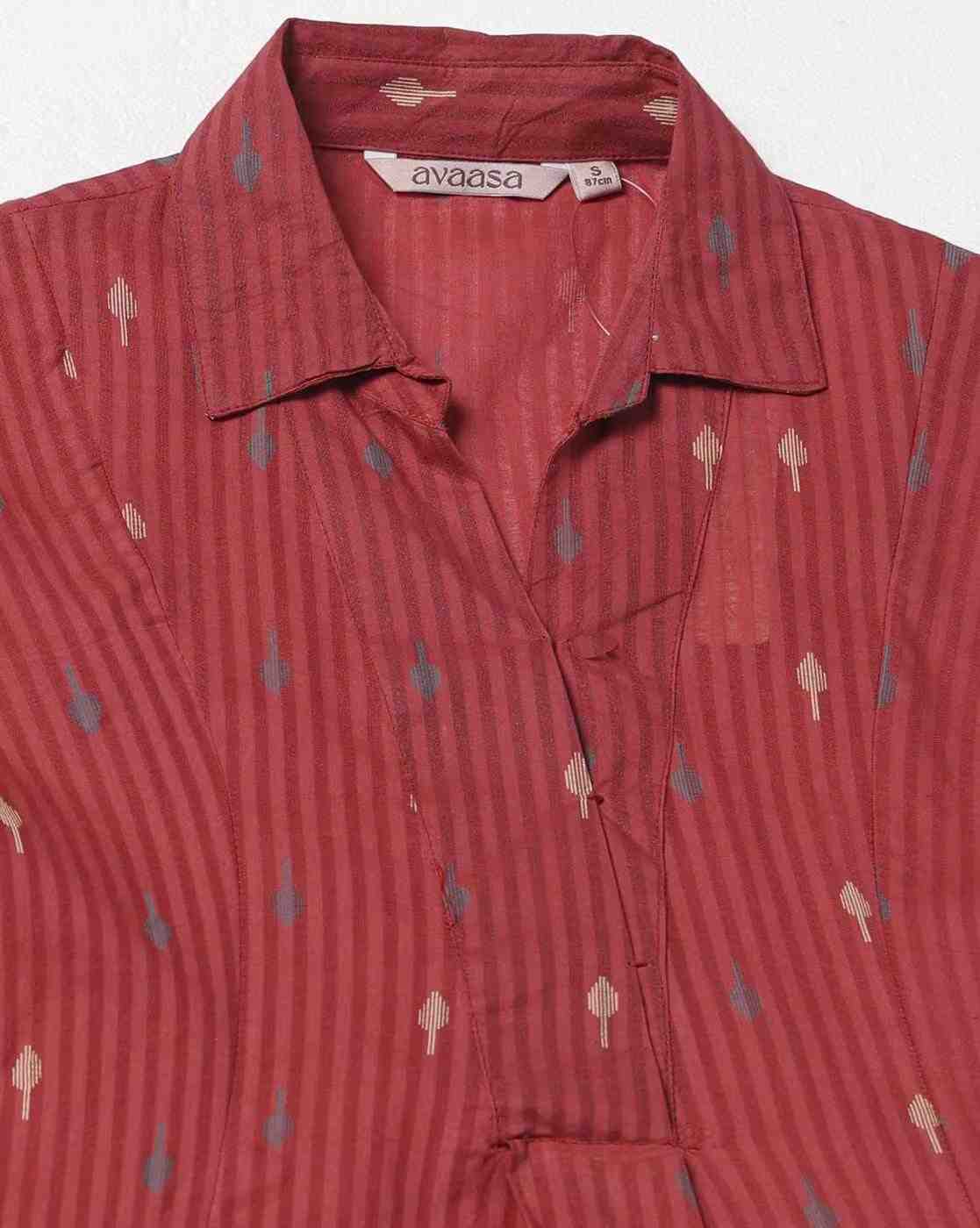 AVAASA MIX N' MATCH | Women Geometric Print Flared Kurta with Insert Pocket|4
