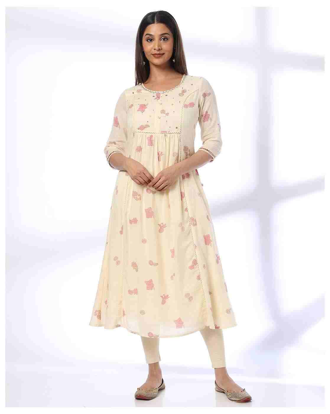 AVAASA MIX N' MATCH | Women Floral Print Flared Kurta|0