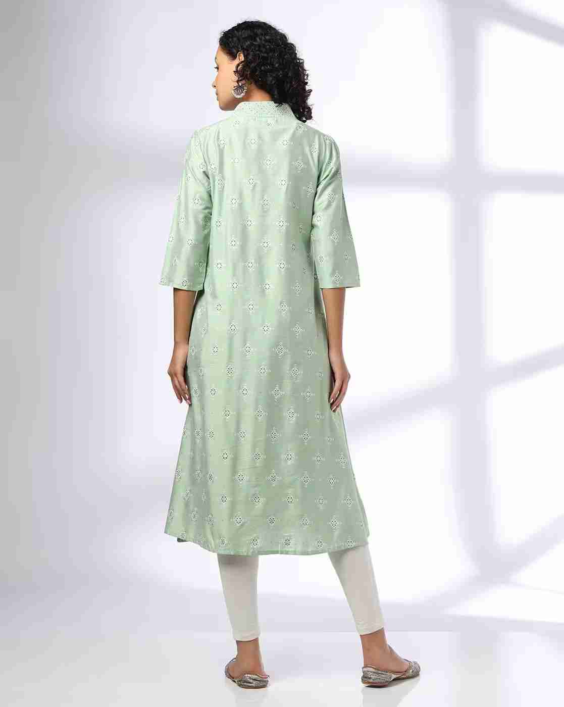 AVAASA MIX N' MATCH | Women Block Print Flared Kurta|2