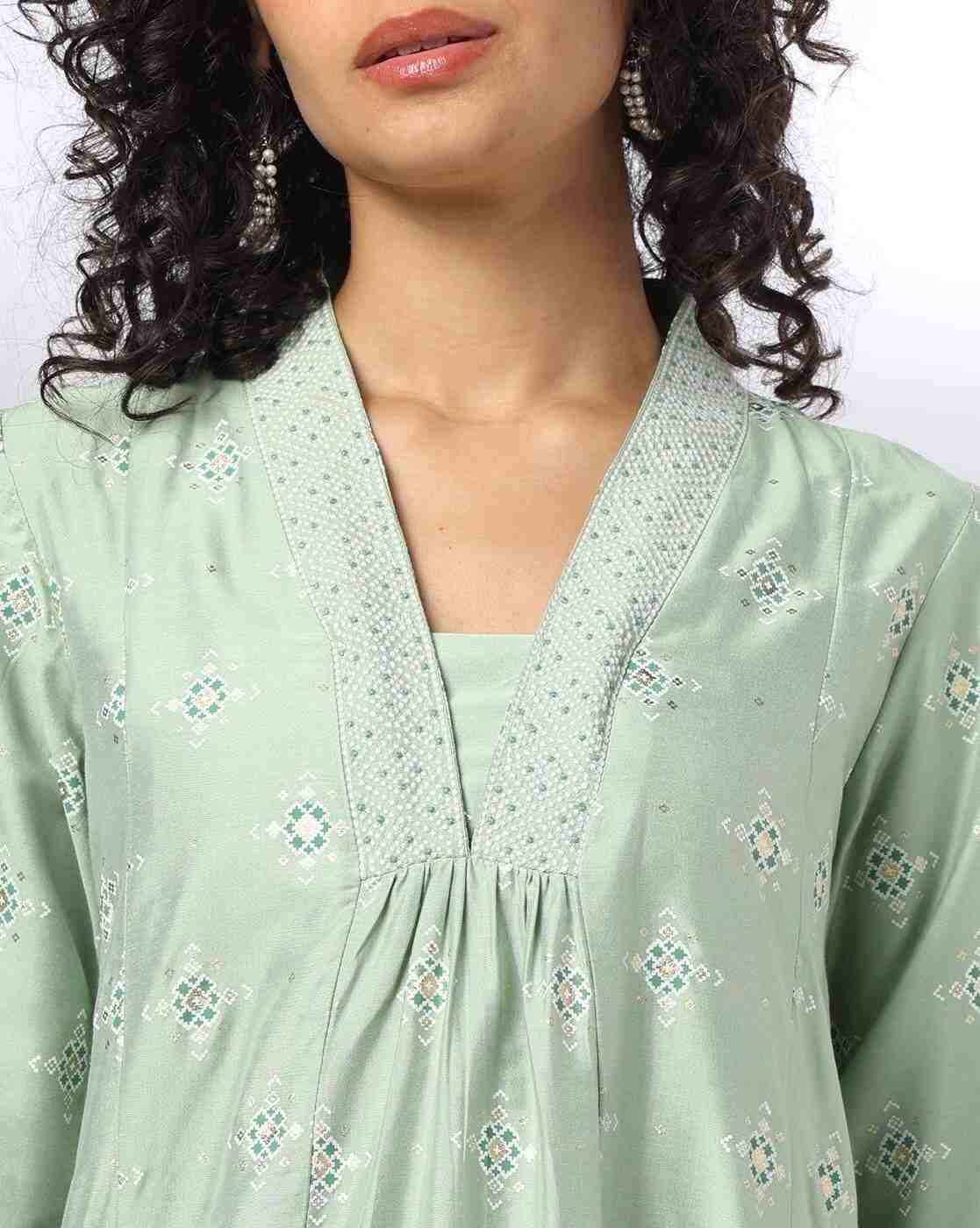 AVAASA MIX N' MATCH | Women Block Print Flared Kurta|3