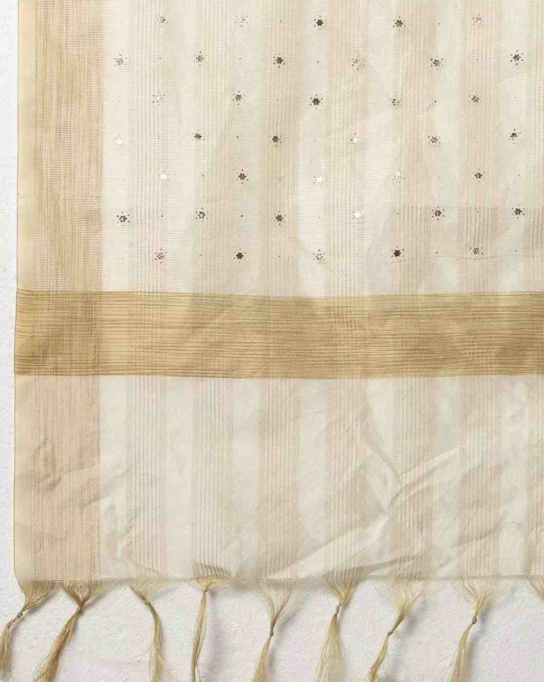 AVAASA MIX N' MATCH | Women Striped Dupatta with Tassels|1