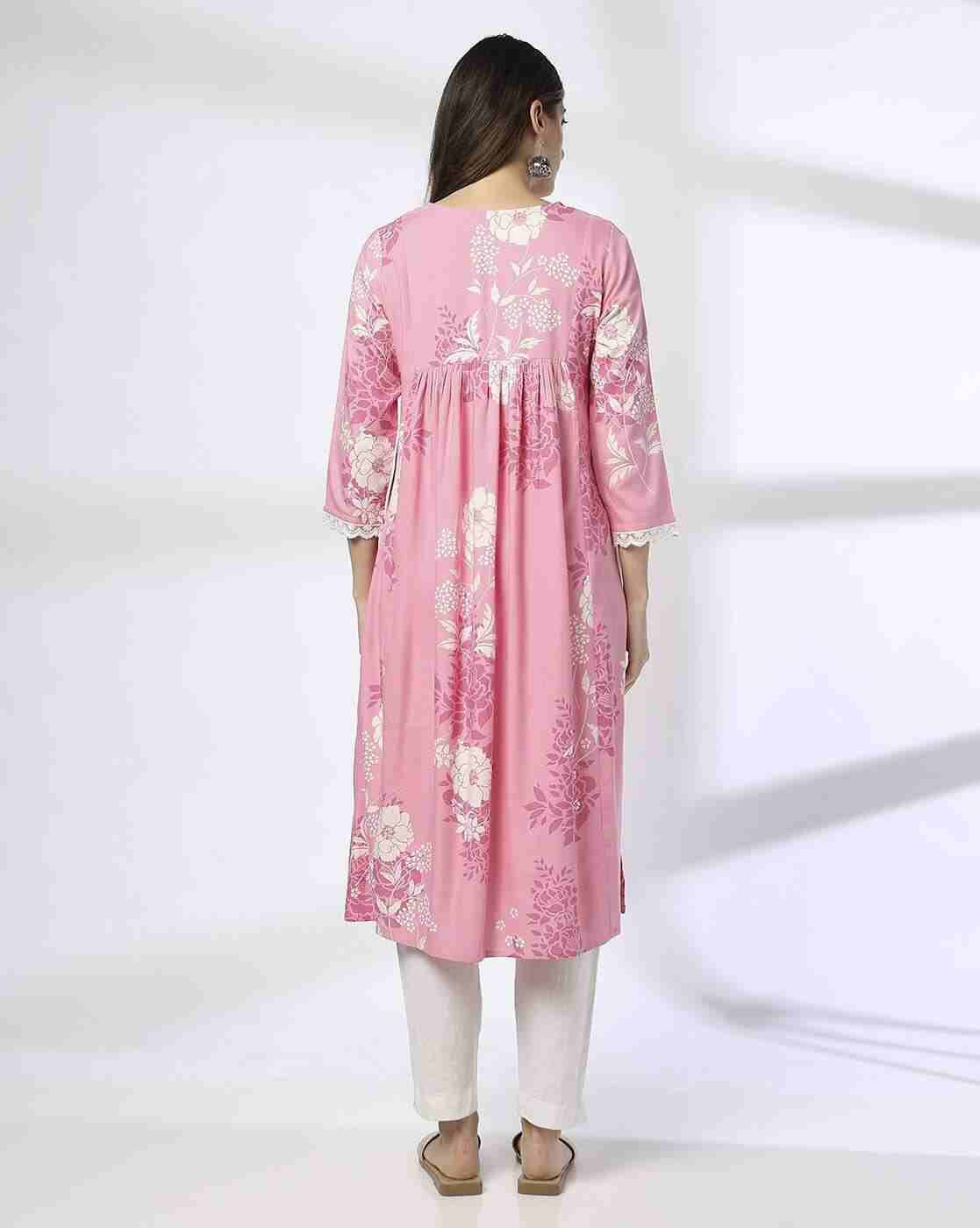 AVAASA MIX N' MATCH | Women Floral Print Flared Kurta|2