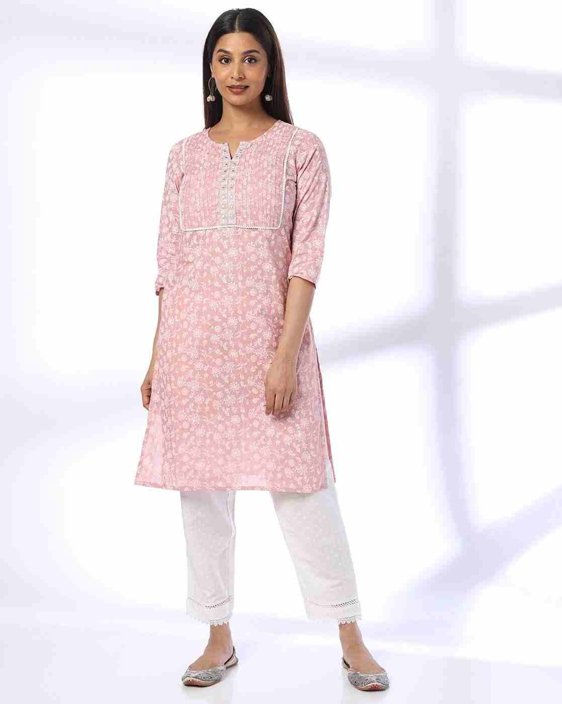 AVAASA MIX N' MATCH | Women Floral Embroidered Straight Kurta|0