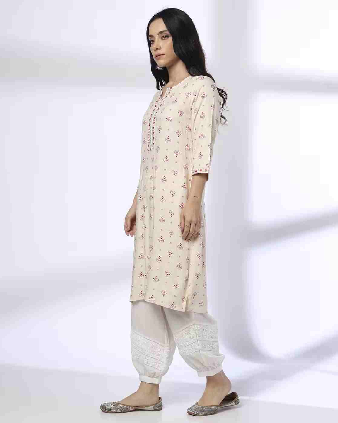 AVAASA MIX N' MATCH | Women Floral Print Straight Kurta|1