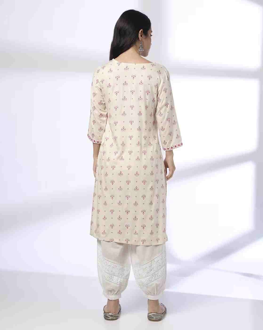 AVAASA MIX N' MATCH | Women Floral Print Straight Kurta|2