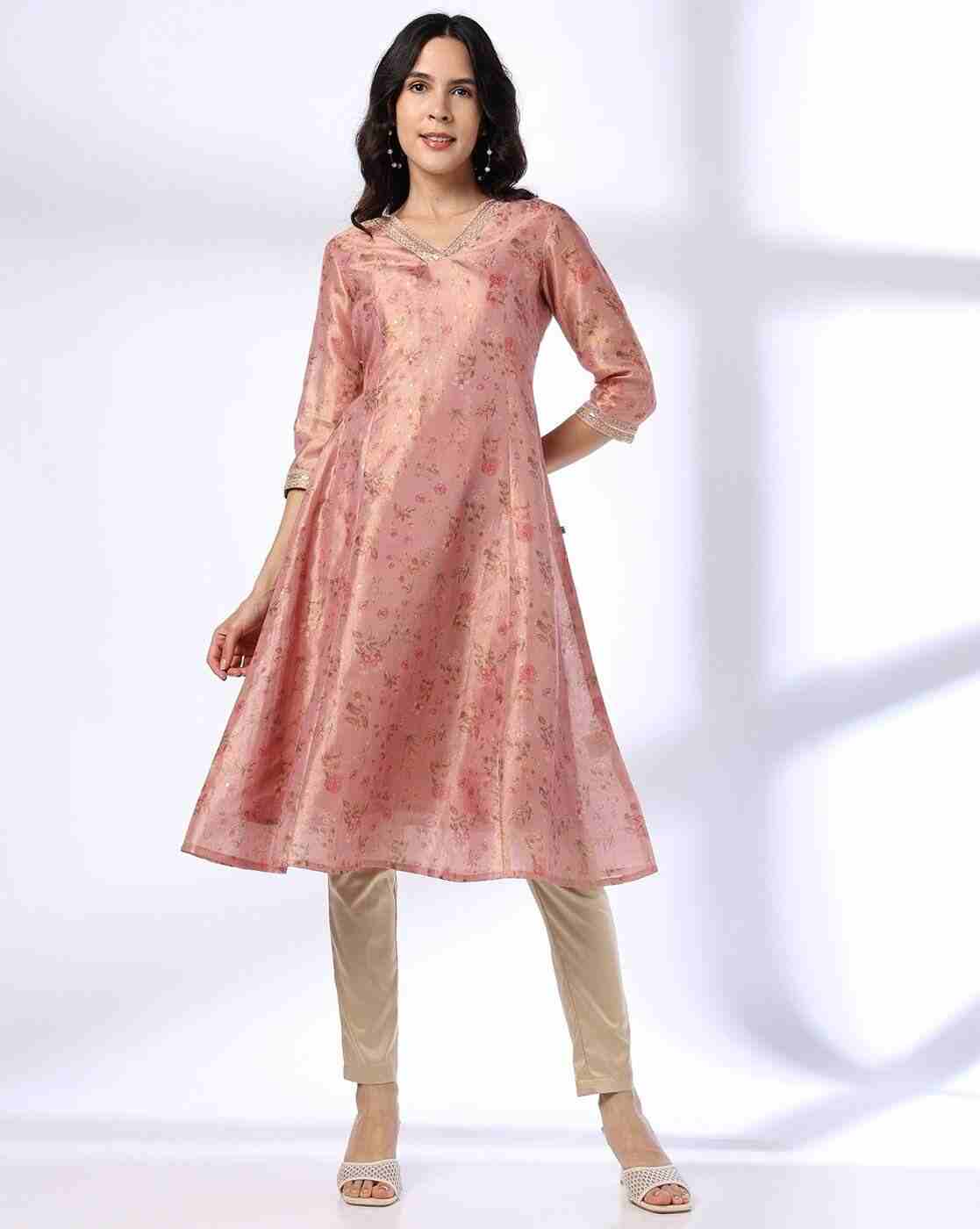 AVAASA MIX N' MATCH | Women Floral Print V-Neck Flared Jeans|0