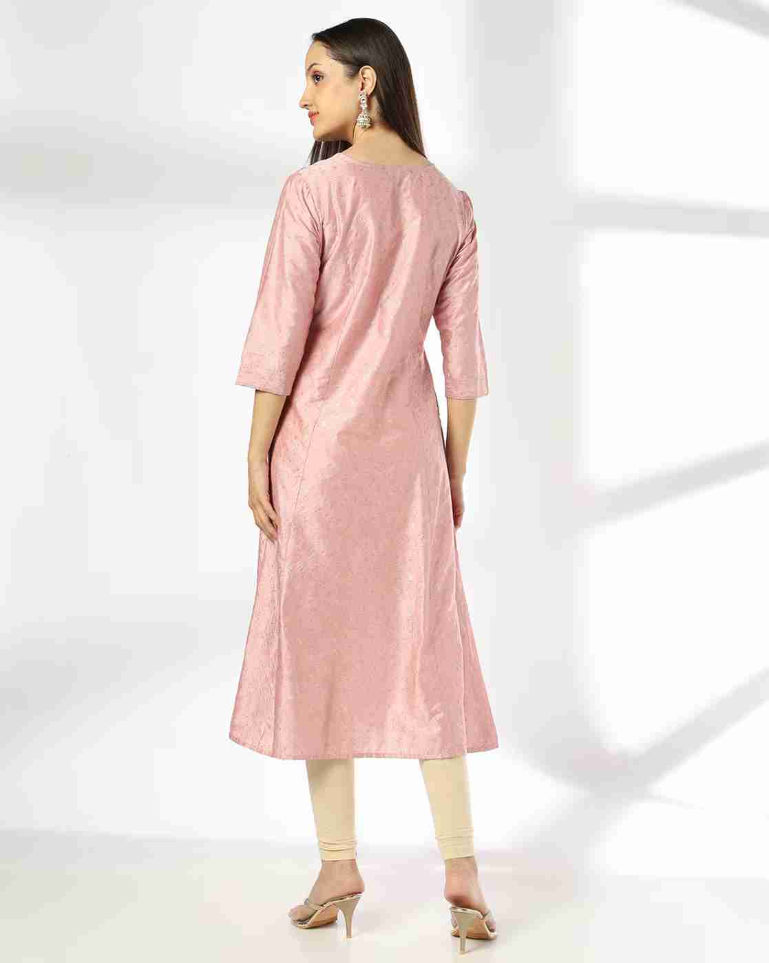 AVAASA MIX N' MATCH | Women Foil Print Flared Kurta|2