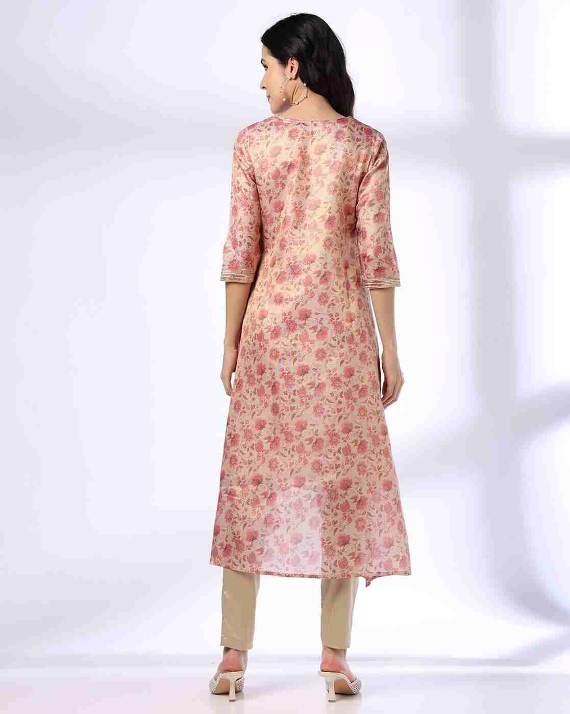 AVAASA MIX N' MATCH | Women Floral Print A-Line Kurta|2