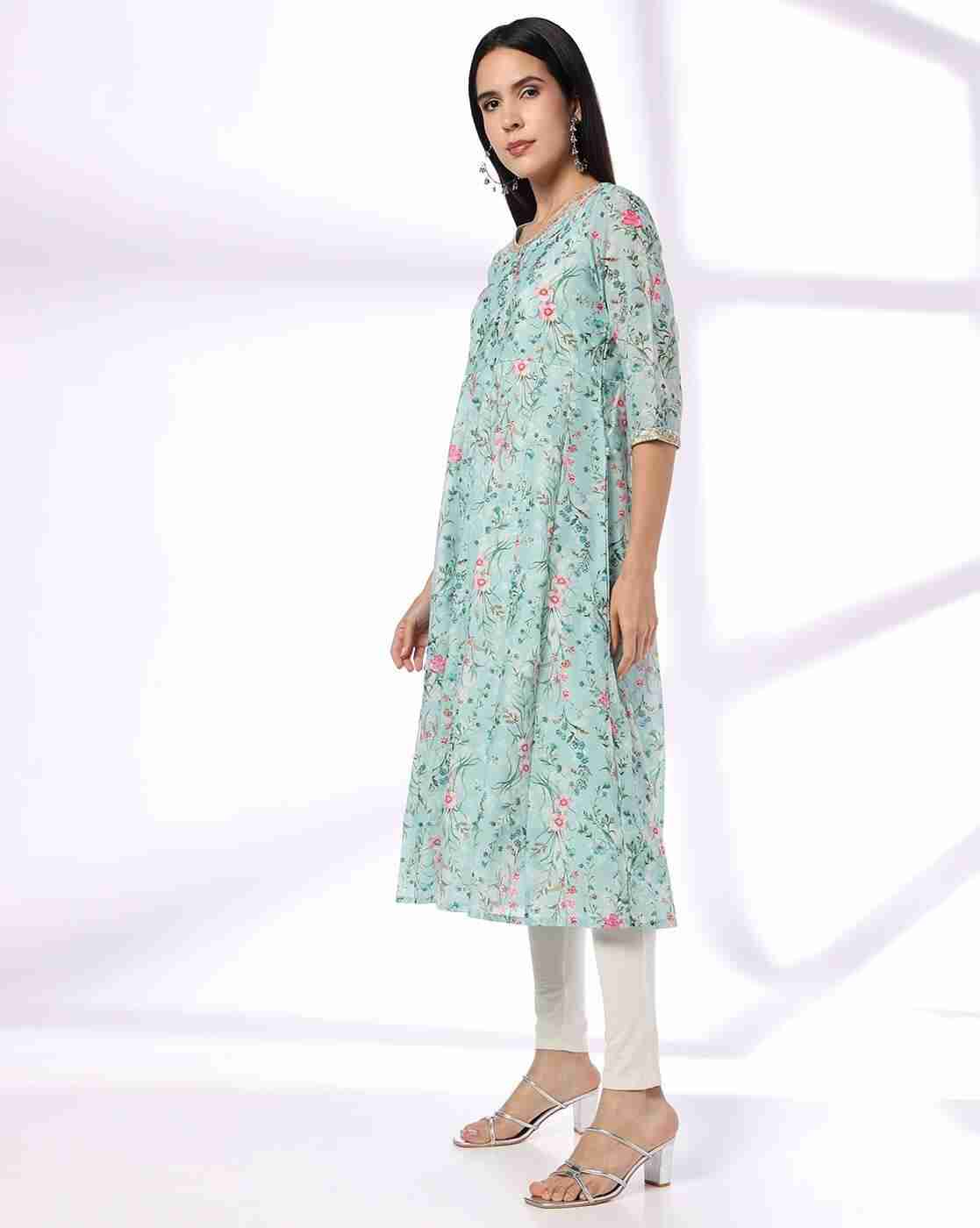 AVAASA MIX N' MATCH | Women Printed Flare Kurta|1