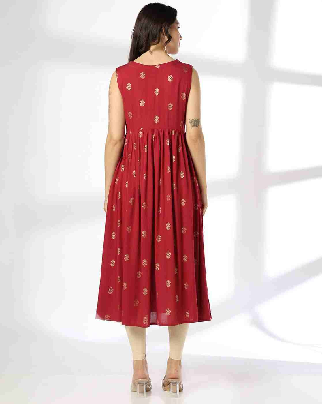 AVAASA MIX N' MATCH | Women Floral Print Flared Kurta|2