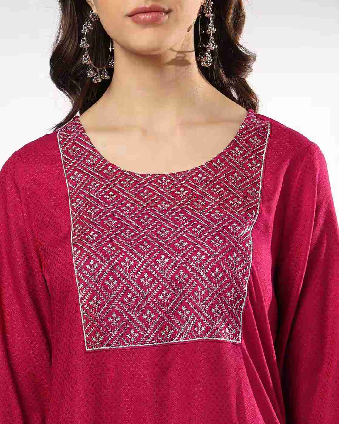 AVAASA MIX N' MATCH | Women Embroidered Straight Kurta|3