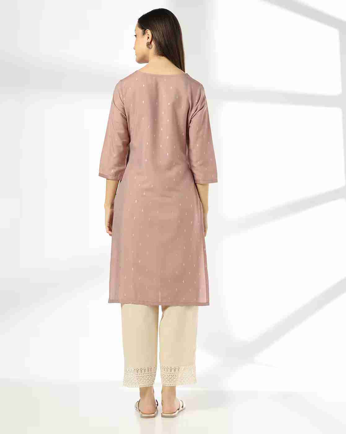 AVAASA MIX N' MATCH | Women Embroidered Straight Kurta|2