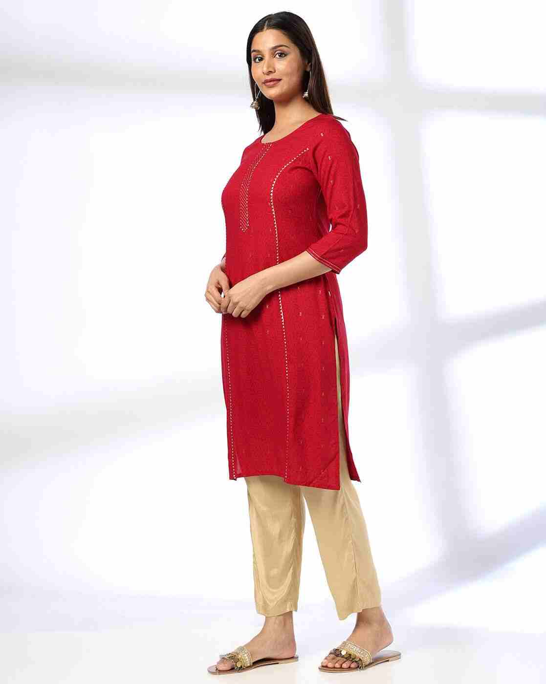 AVAASA MIX N' MATCH | Women Printed Straight Kurta|1