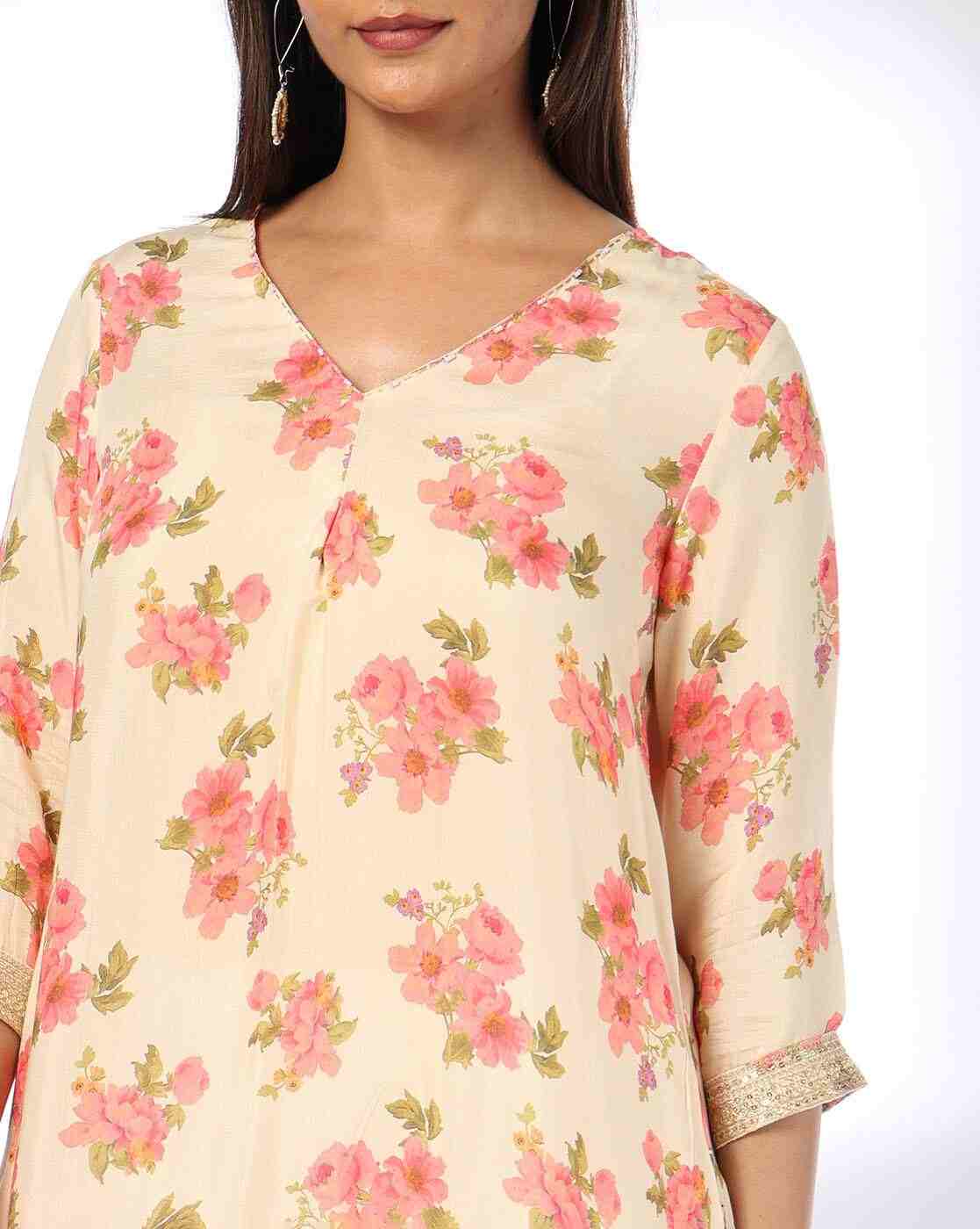 AVAASA MIX N' MATCH | Women Floral Print A-Line Kurta|3