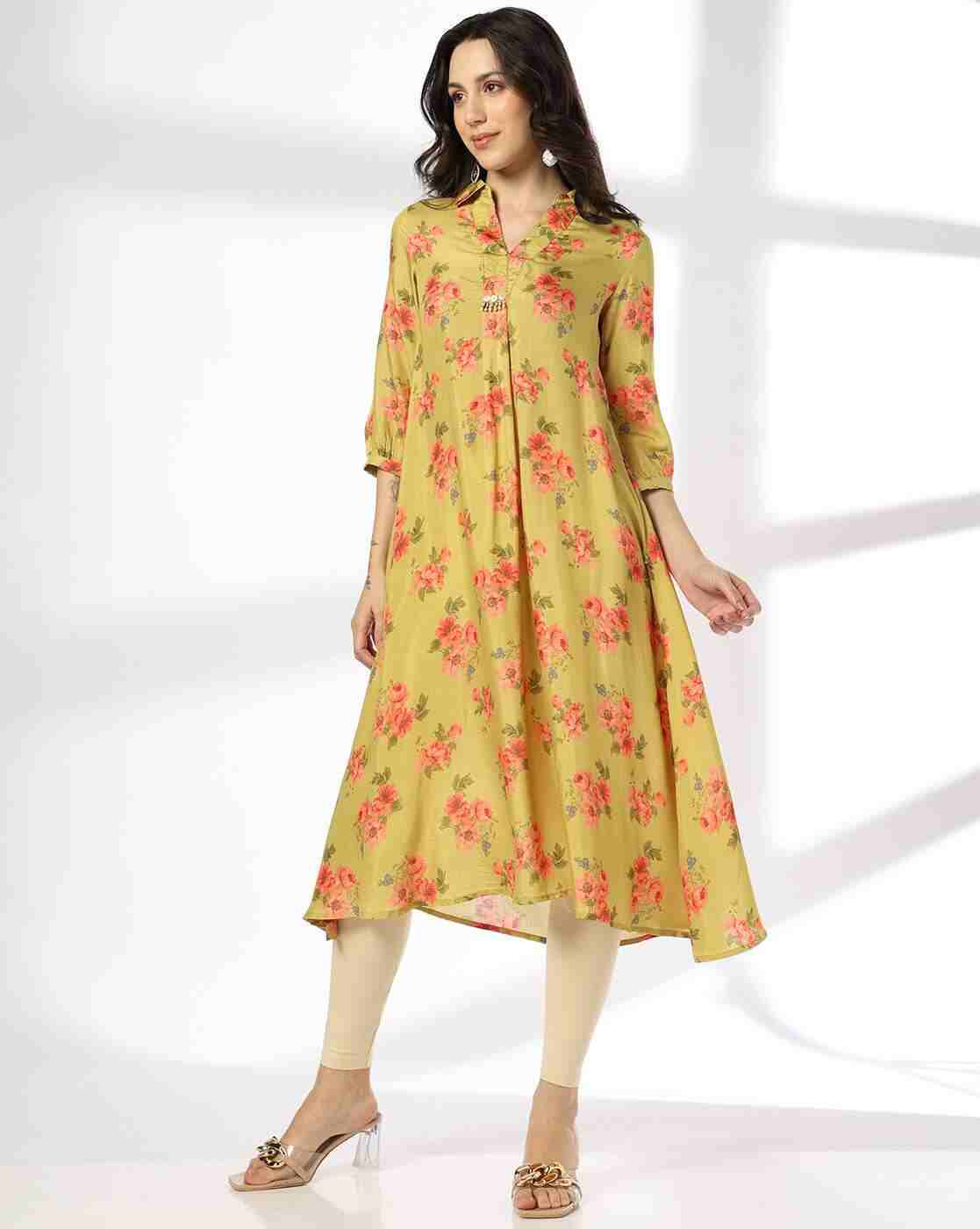 AVAASA MIX N' MATCH | Women Floral Print Flared Dress|0
