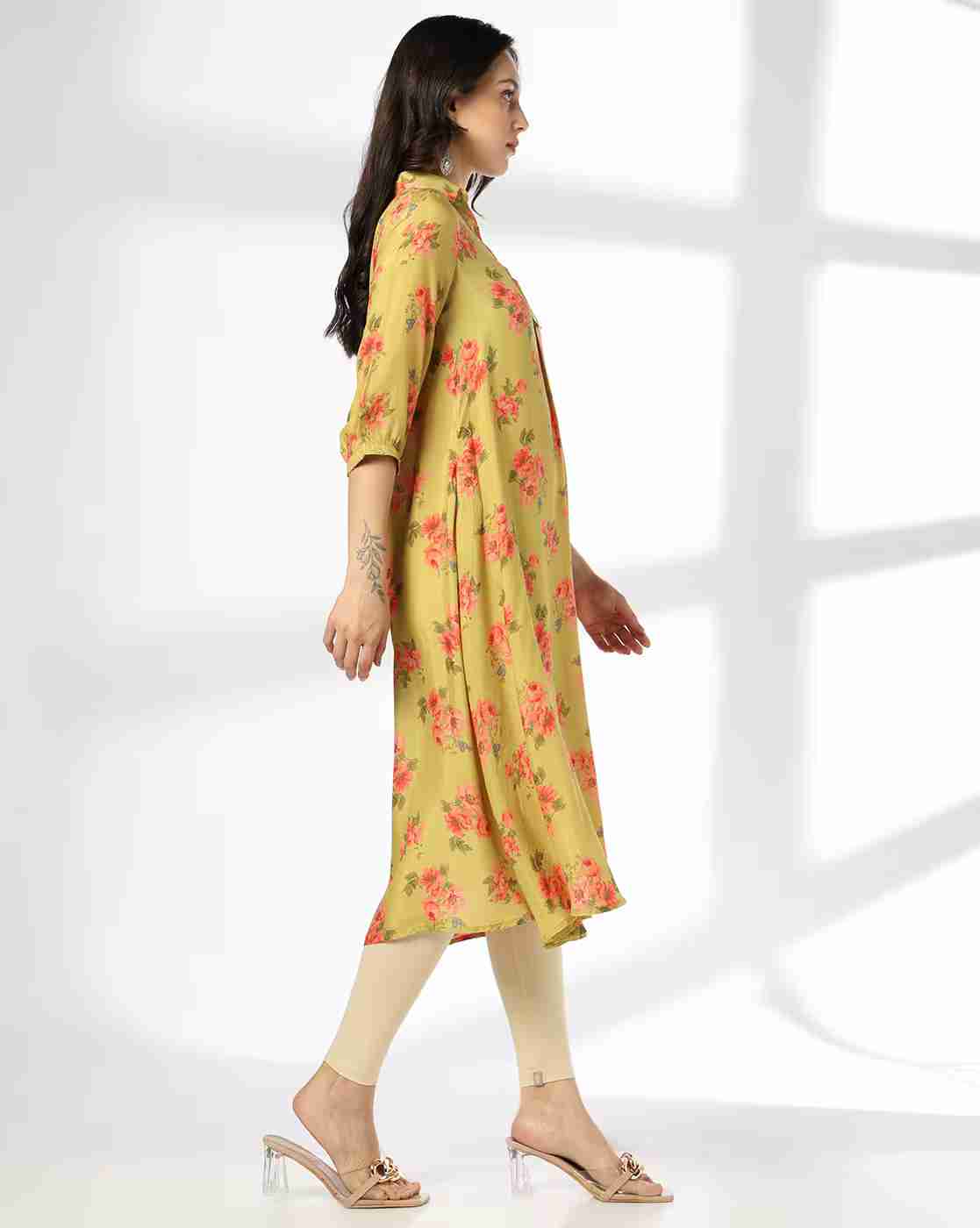 AVAASA MIX N' MATCH | Women Floral Print Flared Dress|1