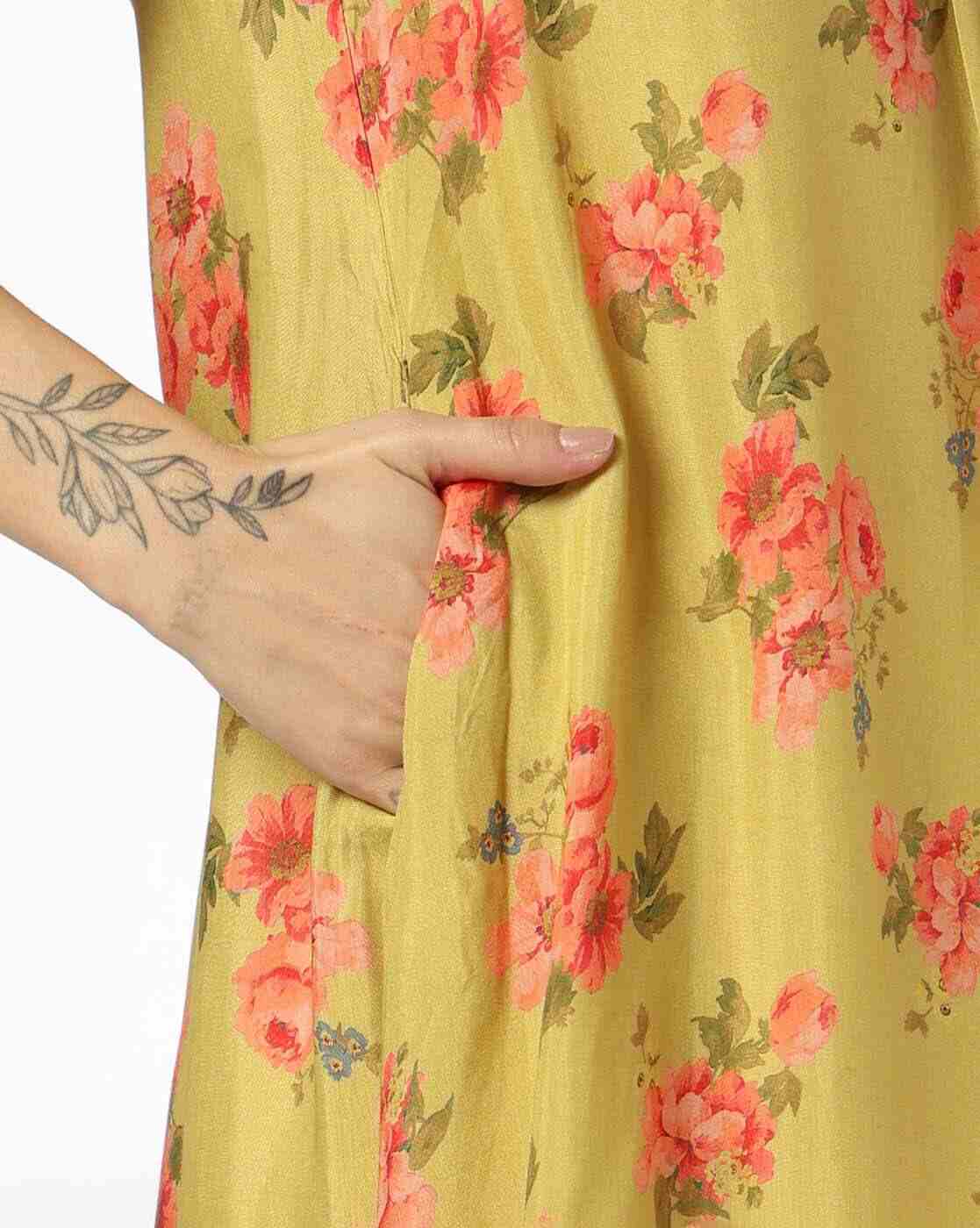AVAASA MIX N' MATCH | Women Floral Print Flared Dress|4
