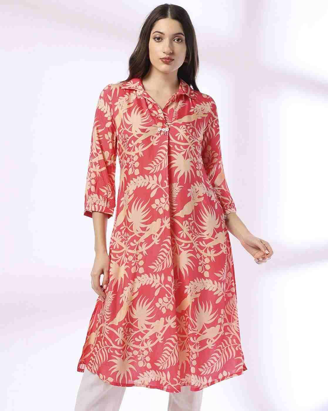 AVAASA MIX N' MATCH | Women Printed A-Line Kurta with Insert Pocket|0