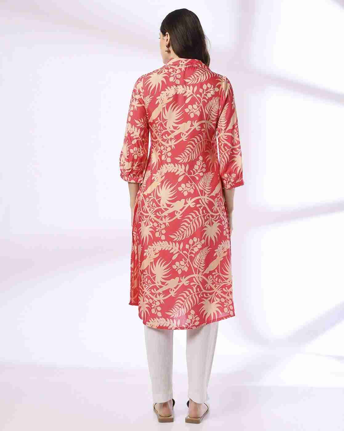 AVAASA MIX N' MATCH | Women Printed A-Line Kurta with Insert Pocket|2