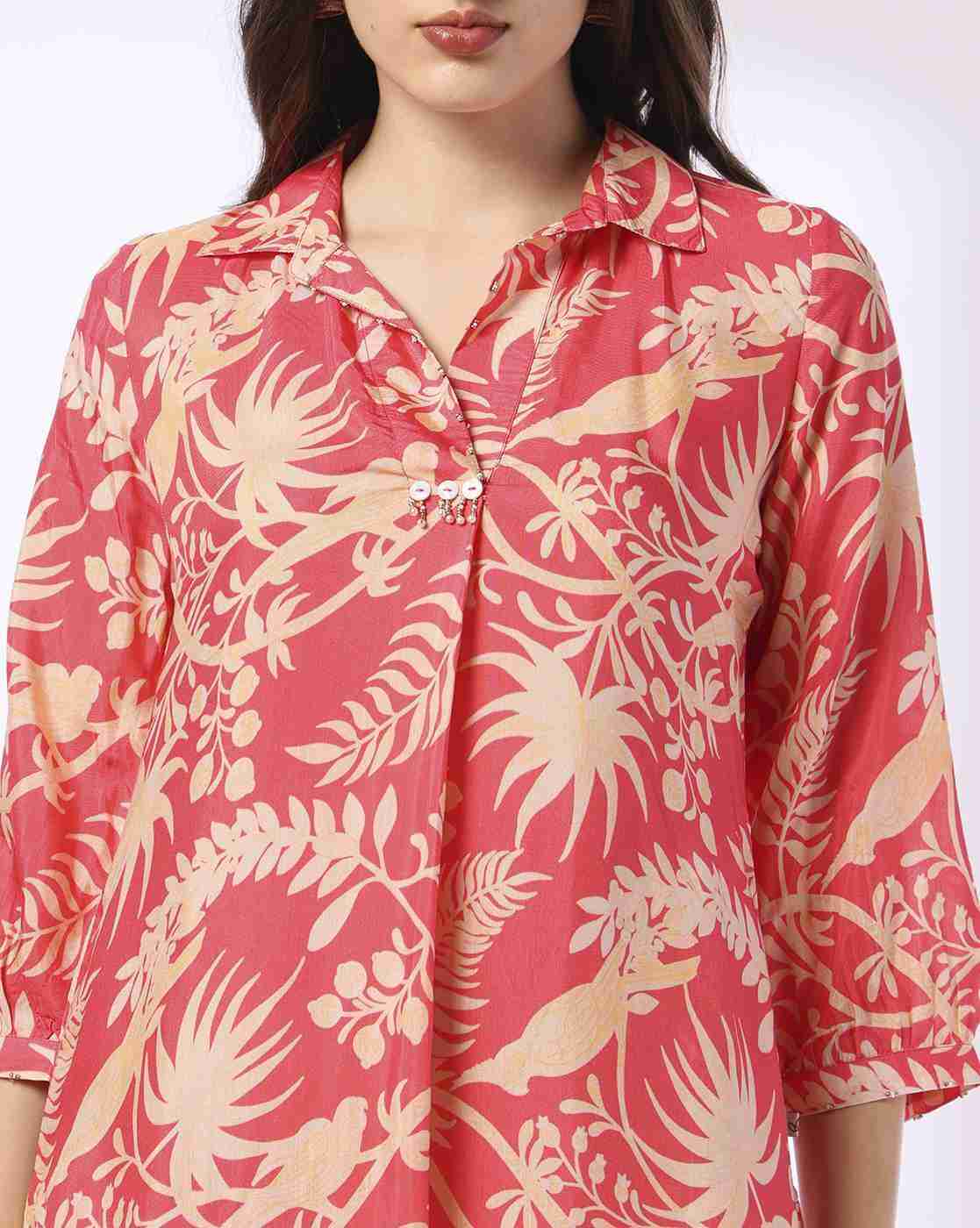 AVAASA MIX N' MATCH | Women Printed A-Line Kurta with Insert Pocket|3