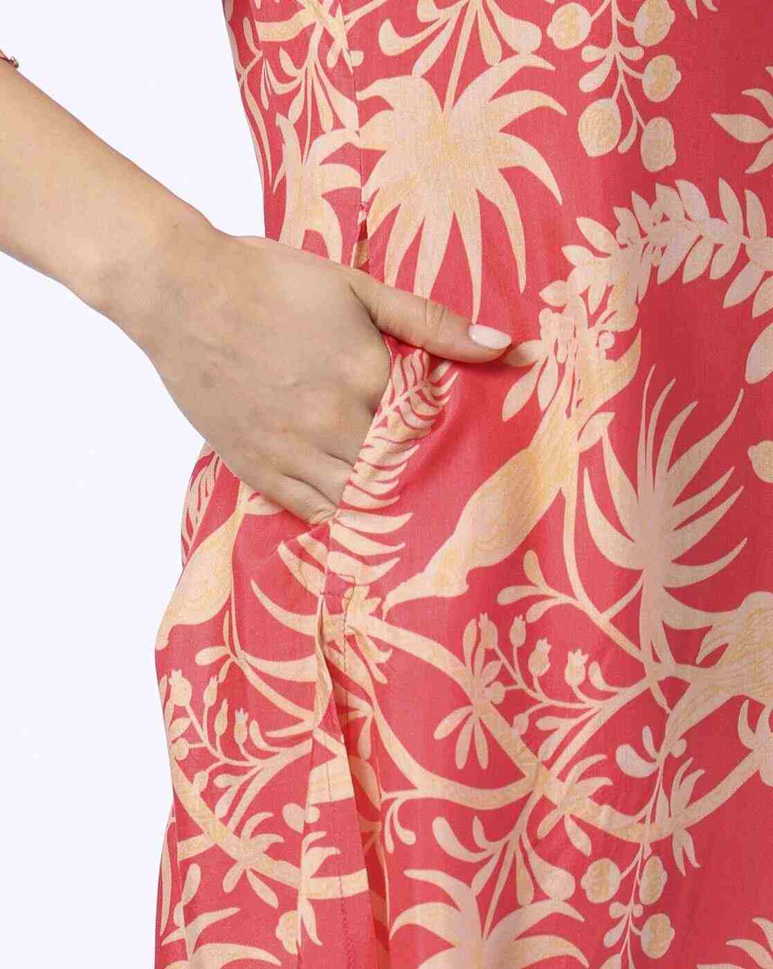 AVAASA MIX N' MATCH | Women Printed A-Line Kurta with Insert Pocket|4