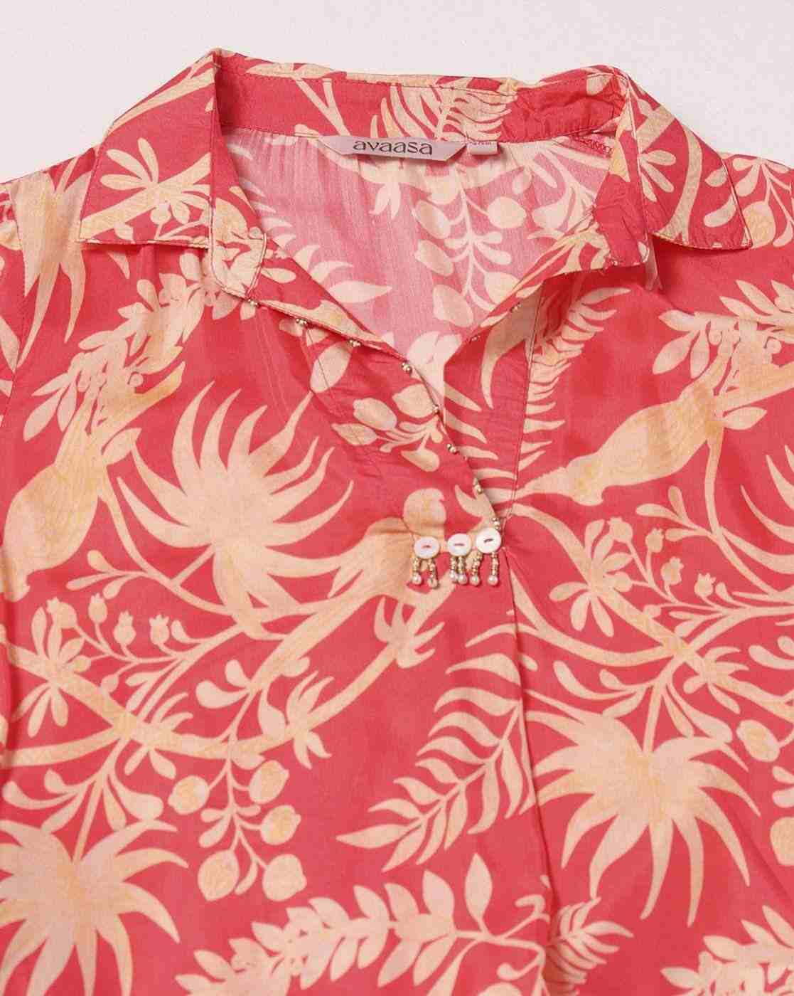 AVAASA MIX N' MATCH | Women Printed A-Line Kurta with Insert Pocket|5