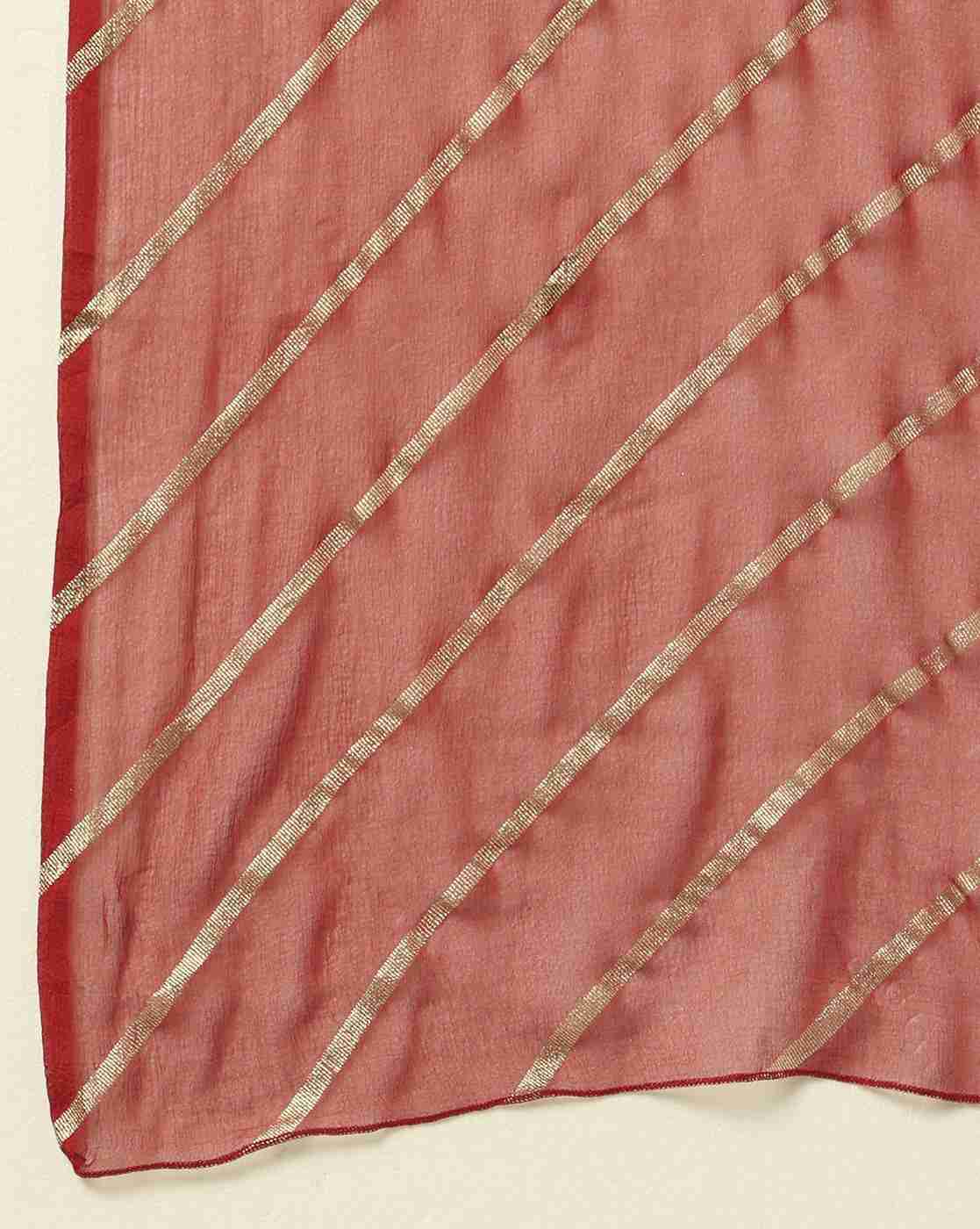 AVAASA MIX N' MATCH | Women Striped Chiffon Dupatta|1
