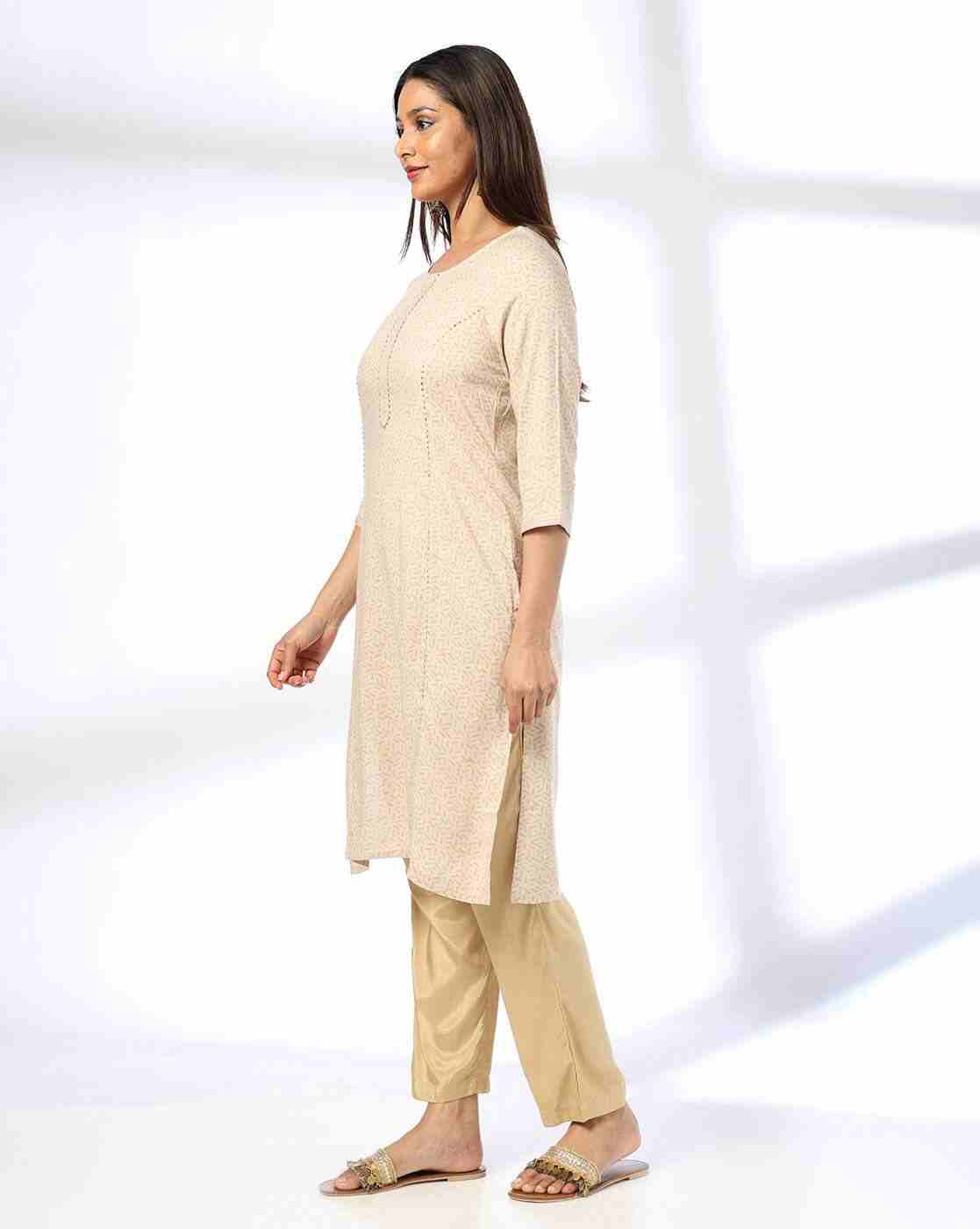 AVAASA MIX N' MATCH | Women Printed Straight Kurta|1